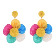 ( Color) Korean style lovely flowers ear stud handmade weave earrings woman day Earring