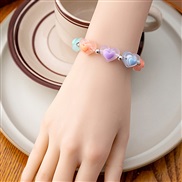 (S329)summer day color more girl necklace  sweet rainbow candy beads bow bracelet love clavicle chain
