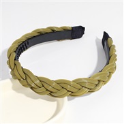 ( green)Koreains fashion twisted Headband widthPU leather frosting high pure color Headband