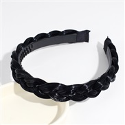 ( black)Koreains fashion twisted Headband widthPU leather frosting high pure color Headband