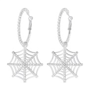 ( White k)E occidental style spider pendant circle  fashion exaggerating fully-jewelled Street Snap Alloy earrings