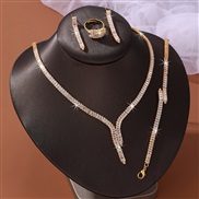 (SZ 666jinse) occidental style fashion woman clavicle chain bracelet ring necklace ear stud temperament woman set