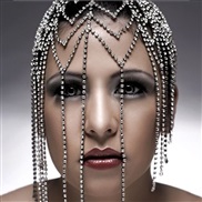 ( Silver) lady Rhinestone  trend personality tassel head hair chain