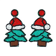 ( green)occidental style creative cartoon lovely christmas tree handmade Cloth beads earring earrings christmas
