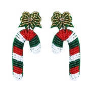 (red  White green )occidental style personality christmas lovely cartoon handmade beads bow earring earrings