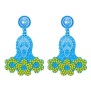 ( blue)occidental style new creative Alloy beads earring woman