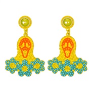 ( yellow)occidental style new creative Alloy beads earring woman