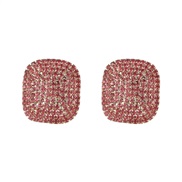 ( rose Red)super claw chain fully-jewelled square earrings woman occidental style exaggerating geometry ear stud bridee
