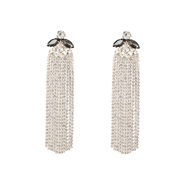 ( Gold)super claw chain tassel earrings woman occidental style exaggerating fully-jewelled flowers long style brideearr