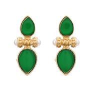 ( green)medium earrings occidental style retro Earring woman exaggerating drop Word ear studearrings