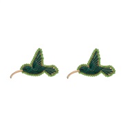 ( green)enamel earrings exaggerating occidental style woman personality ear studearrings