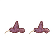 (purple)enamel earrings exaggerating occidental style woman personality ear studearrings