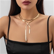 ( 2  Gold 5627)occidental style brief snake chain clavicle chainchocker  samll Metal chain necklace