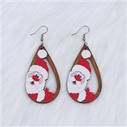 christmas ear stud earrings balloon Santa Claus brief print earring