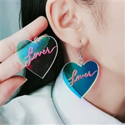( rose Red) transparent ear stud Acrylic earrings fashion personality sweet love rainbow earring woman