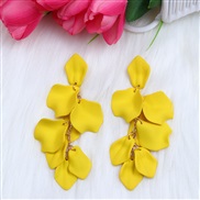 ( yellow16)new Bohemian style ear stud earrings fashion personality tassel petal candy colors earring woman