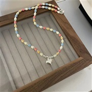 (Klength  42+5Rice white  Silver)color natural gold handmade beads necklace clavicle chain high chain occidental style