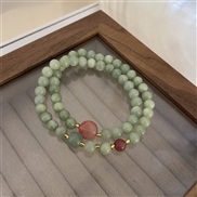 ( green Bracelet)retro ethnic style flower color Double circle bracelet womanins sweet fresh super