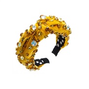 ( yellow) Headband occidental style velvet Cloth Headband personality Starry colorful diamond Headband retro