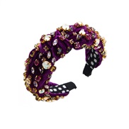 (purple) Headband occidental style velvet Cloth Headband personality Starry colorful diamond Headband retro