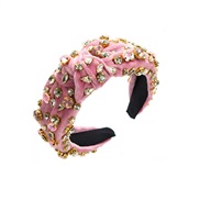 ( Pink) Headband occidental style velvet Cloth Headband personality Starry colorful diamond Headband retro