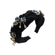 ( black)occidental style fashion temperament Headband woman retro shine bow pendant Headband textured width