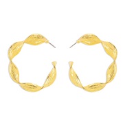 ( Gold)occidental style personality Metal geometry circle  creative Irregular Alloy earrings