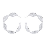 ( White K)occidental style personality Metal geometry circle  creative Irregular Alloy earrings