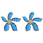 ( blue) elegant multicolor flowers necklace  retro wind velvet enamel temperament chain