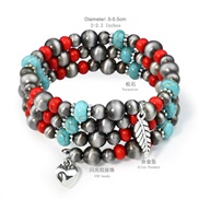 (B17 3)occidental style ethnic style turquoise beads bracelet man woman Beads multilayer lovers