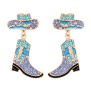 (57319 BU)occidental style Earring exaggerating creative embed Pearl earrings personality temperament High-heeled shoes