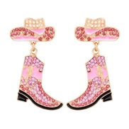 (57319 PK)occidental style Earring exaggerating creative embed Pearl earrings personality temperament High-heeled shoes