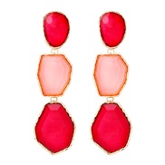 ( red)retroins wind fashion temperament earring geometry more surface transparent Irregular resin ear stud trend