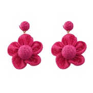 ( rose Red) earrings occidental style Earring woman weave elegant flowers earringearrings