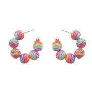 (color ) earrings occidental style Earring woman fashion weave colorearrings