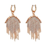( Gold)fashion tassel earrings occidental style exaggerating Earring lady Alloy diamondearrings