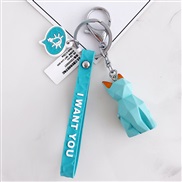 ( blue)geometry surface animal key buckle pendant student bag bag key chain hanging ornaments creative gift