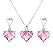 (57225 2HB) love necklace earrings set Peach heart bride necklace earrings set occidental style
