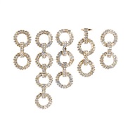 ( Gold)opening Rhinestone ring set  occidental style fashion Round exaggerating fully-jewelled ring