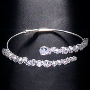 ( Silver)opening bangle temperament luxurious zircon bracelet diamond lady racelet