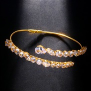( Gold)opening bangle temperament luxurious zircon bracelet diamond lady racelet