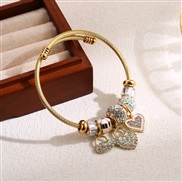 ( white) more fashion all-Purpose diamond bangle stainless steel love pendant lovers bangle
