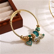 ( green) more fashion all-Purpose diamond bangle stainless steel love pendant lovers bangle