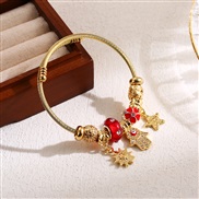 ( red)occidental style moreDIY beads bangle sun pendant bracelet  stainless steel lovers