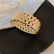 ( Bracelet  Gold)fashion occidental style exaggerating Double layer chain bangle Metal wind brief all-Purpose personali