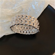 ( Bracelet  Silver)fashion occidental style exaggerating Double layer chain bangle Metal wind brief all-Purpose persona