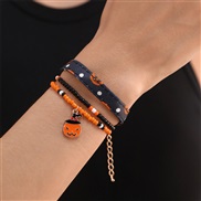 (BZ19 5chengheilan) occidental style leather bracelet beads Bohemia fashion woman bracelet set