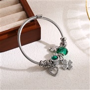 ( Flower)occidental style more Alloy diamond fine hanging ornaments fashion all-Purpose stainless steel lovers bangle