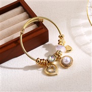 ( white)occidental style more bangle Alloy Pearl diamond bracelet high pendant