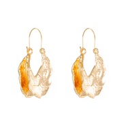 ( 2 KCgold  9483)occidental style retro Alloy pattern drop earrings  personality all-Purpose gold Leaf earring Earring 